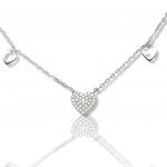 Platinum plated silver 925° heart necklace (code NZB096775)